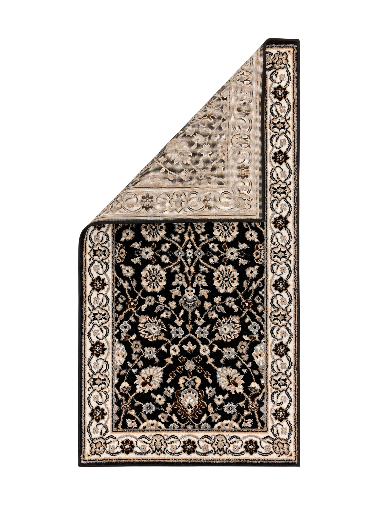 109268-9910_2; Vallila Kaneli-käytävämatto Musta-beige / 80x150 cm 