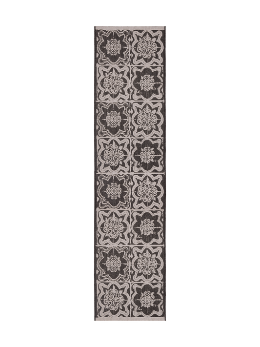 108595-9901; Vallila Kujakatti-käytävämatto Musta-valkoinen / 80x300 cm 