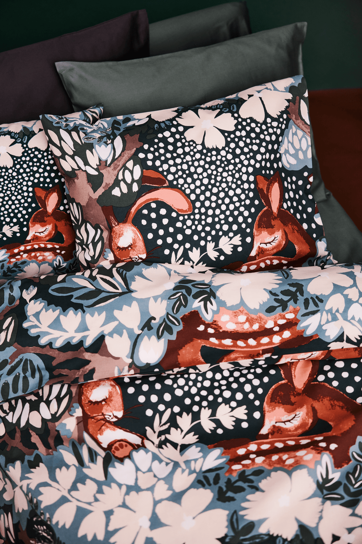 108953-7900_1; Vallila Nokosilla-pussilakanasetti Teal / 150x210 + 50x60 cm 