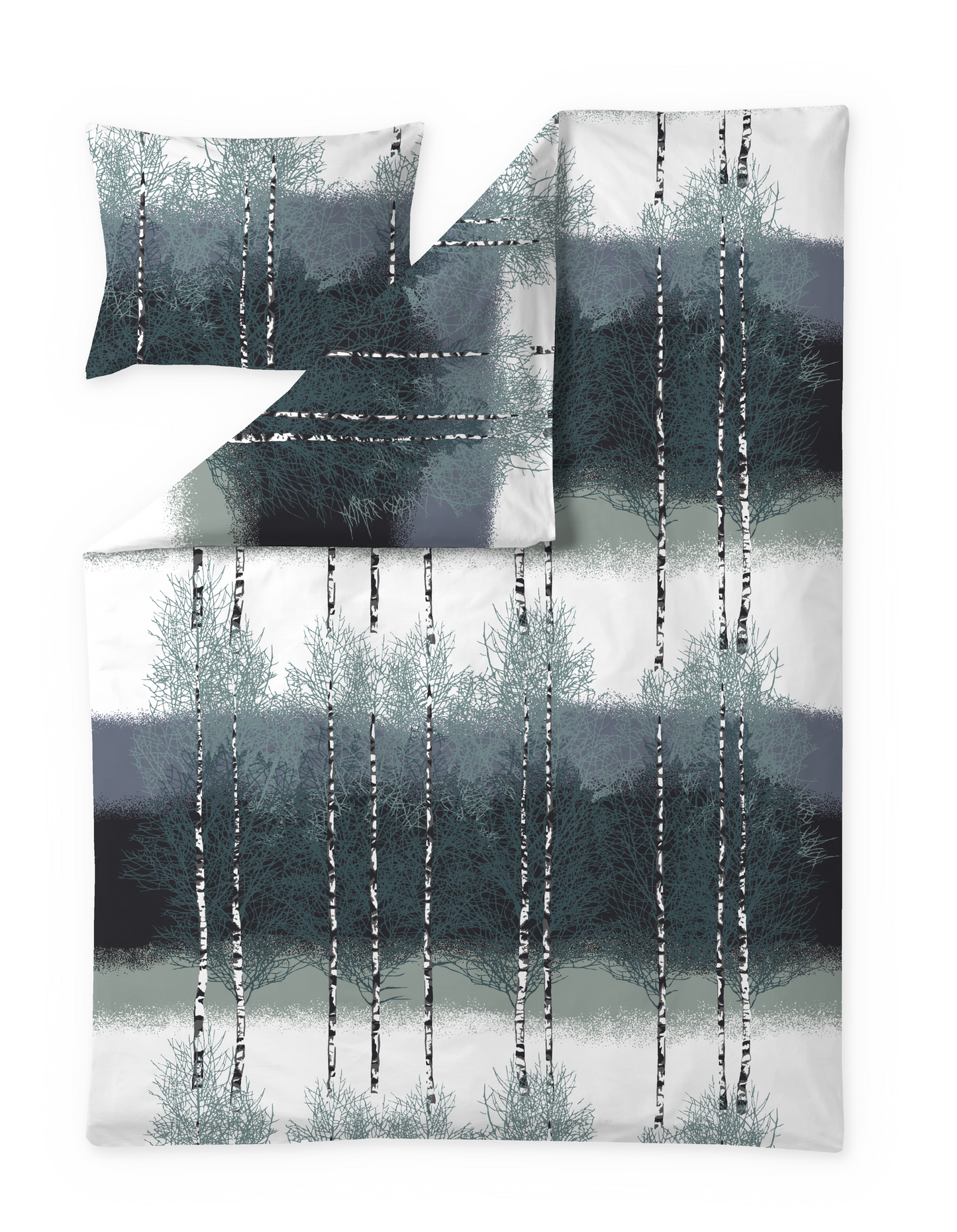 108700-7900; Vallila Koivikko-pussilakanasetti Teal / 150x210 cm 