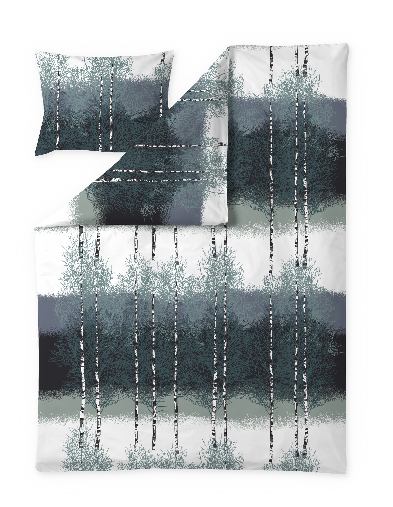 108700-7900; Vallila Koivikko-pussilakanasetti Teal / 150x210 cm 