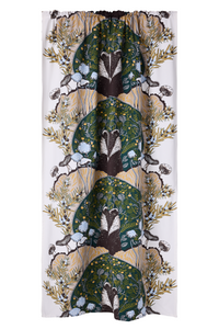 106670-7801; Vallila Yövuoro-verho Vihreä-valkoinen / 140x250 cm 