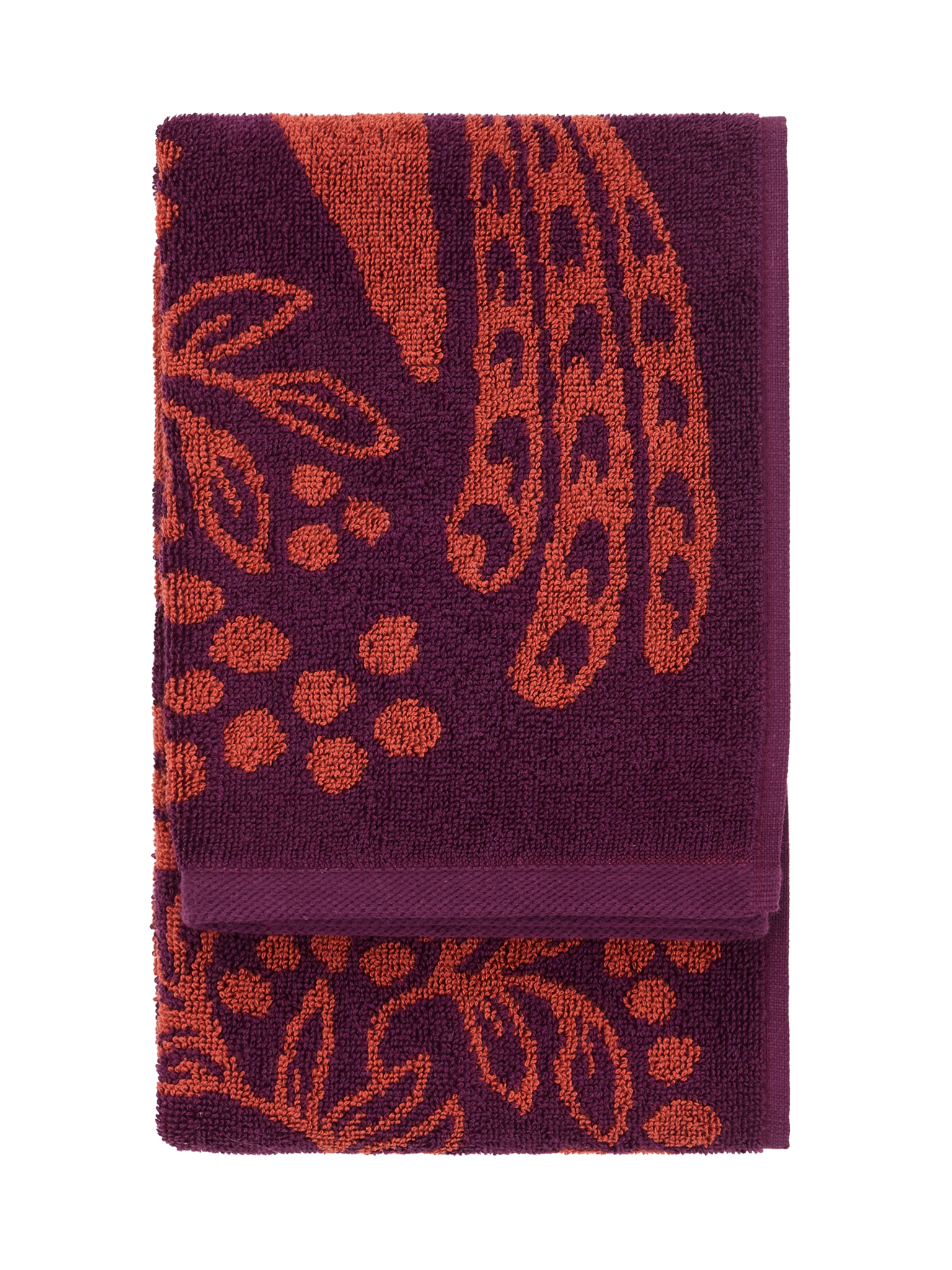 109000-3959_3; Vallila Viserrys-käsipyyhe Terra-violetti / 50x70 cm 