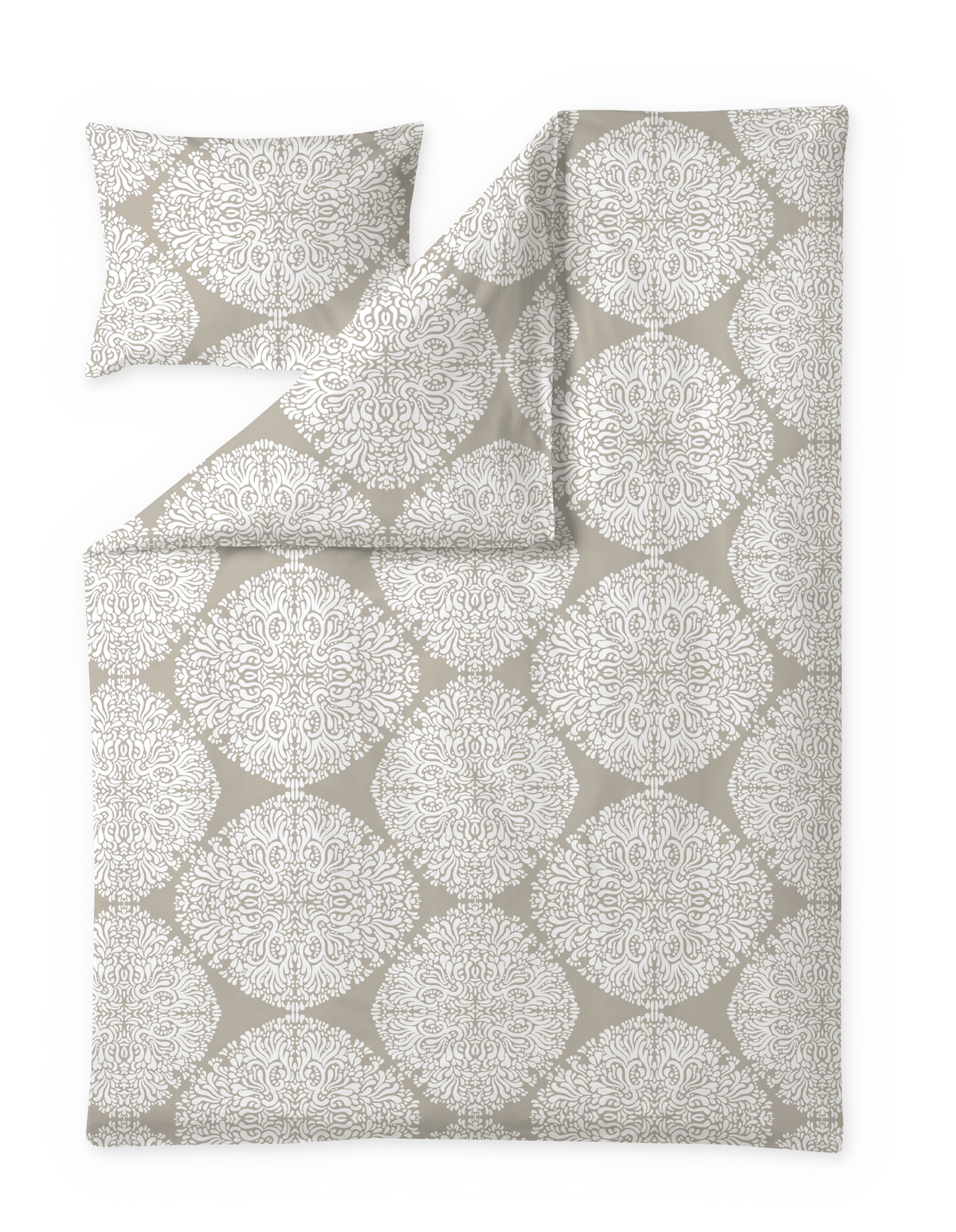 109602-1200; Vallila Hiutale-pussilakanasetti Latte / 150x210 + 50x60 cm 