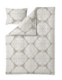 109602-1200; Vallila Hiutale-pussilakanasetti Latte / 150x210 + 50x60 cm 