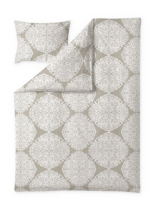 109602-1200; Vallila Hiutale-pussilakanasetti Latte / 150x210 + 50x60 cm 