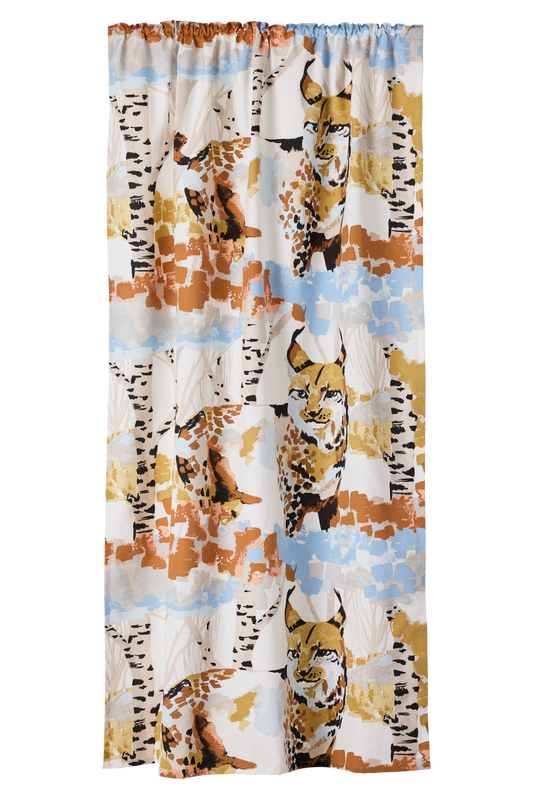 23310-101305-1060CU; Vallila Ilves-verho Beige / Sininen / 140x250 cm 