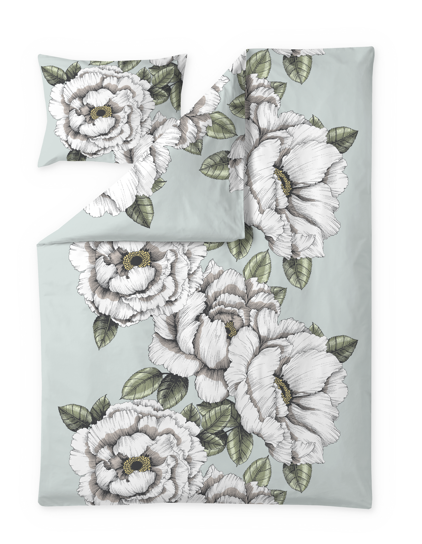 CT002753-7110; Vallila Alma-pussilakanasetti Salvianvihreä / 150x210 cm 