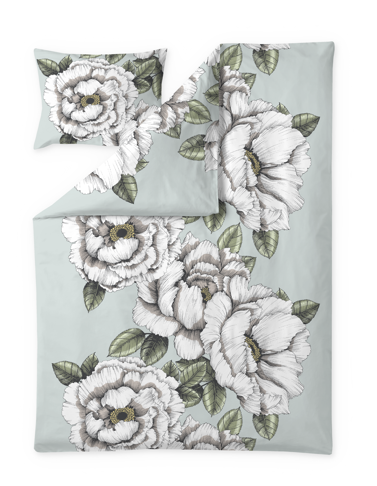 CT002753-7110; Vallila Alma-pussilakanasetti Salvianvihreä / 150x210 cm 