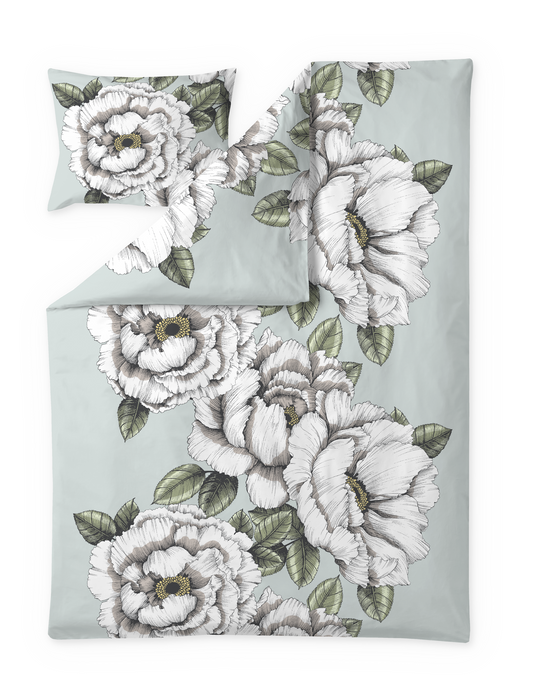 CT002753-7110; Vallila Alma-pussilakanasetti Salvianvihreä / 150x210 cm 