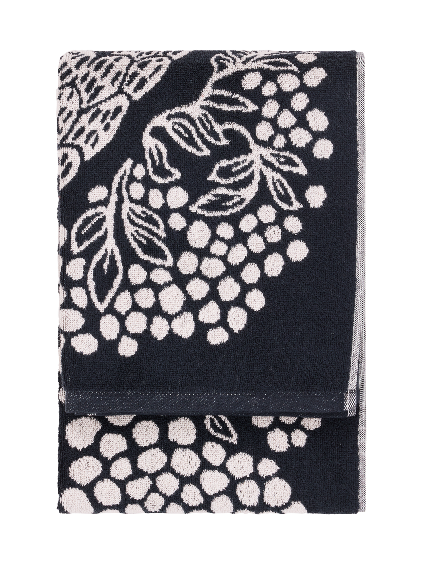 108999-9901_3; Vallila Viserrys-pyyhe Musta-valkoinen / 70x140 cm 