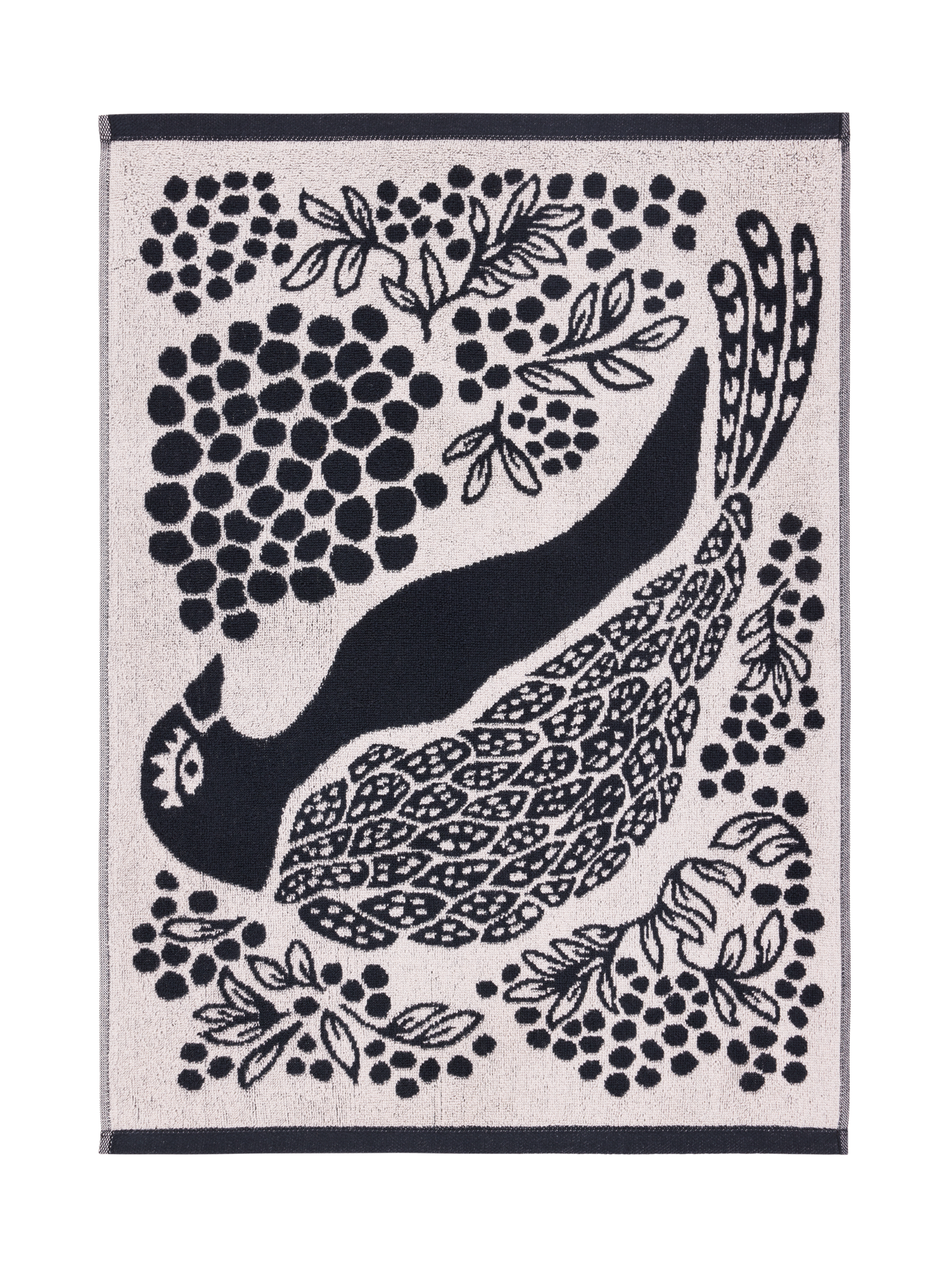 109000-9901_2; Vallila Viserrys-pyyhe Musta-valkoinen / 50x70 cm 