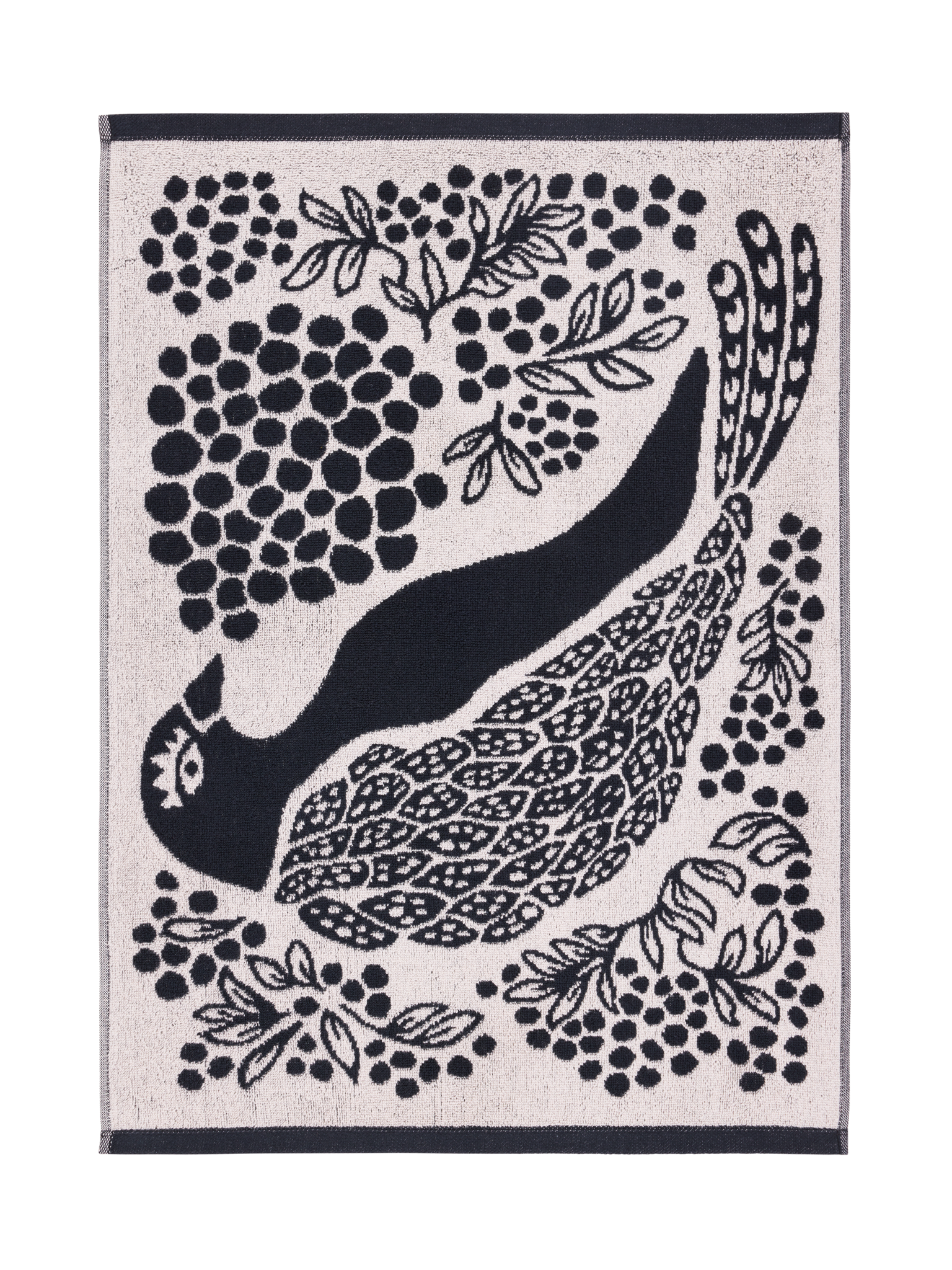 109000-9901_2; Vallila Viserrys-pyyhe Musta-valkoinen / 50x70 cm 