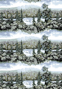 108847-6072; Vallila Muonio-kangas 150 cm Sininen-vihreä / 150 cm 
