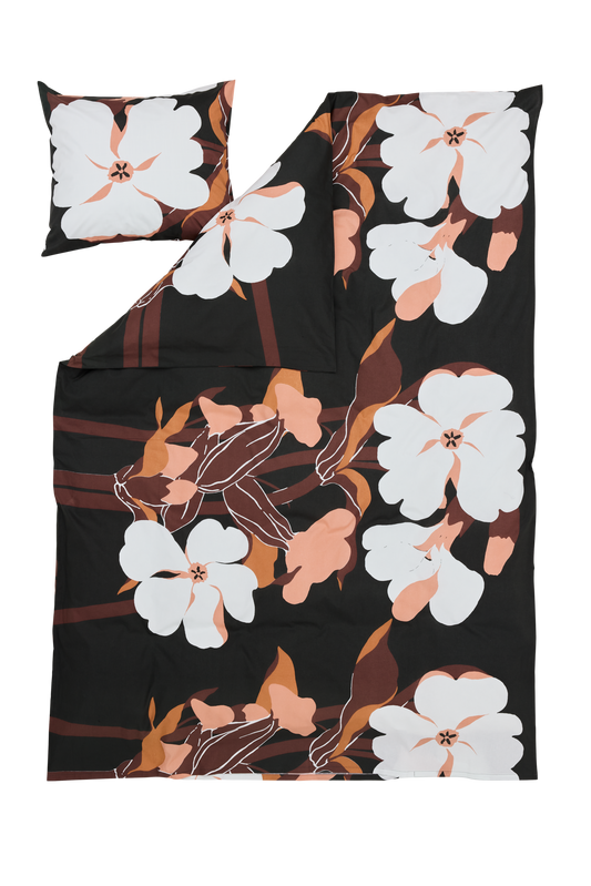 108206-3715; Vallila Kukinto-pussilakanasetti Terra / 150x210 cm 