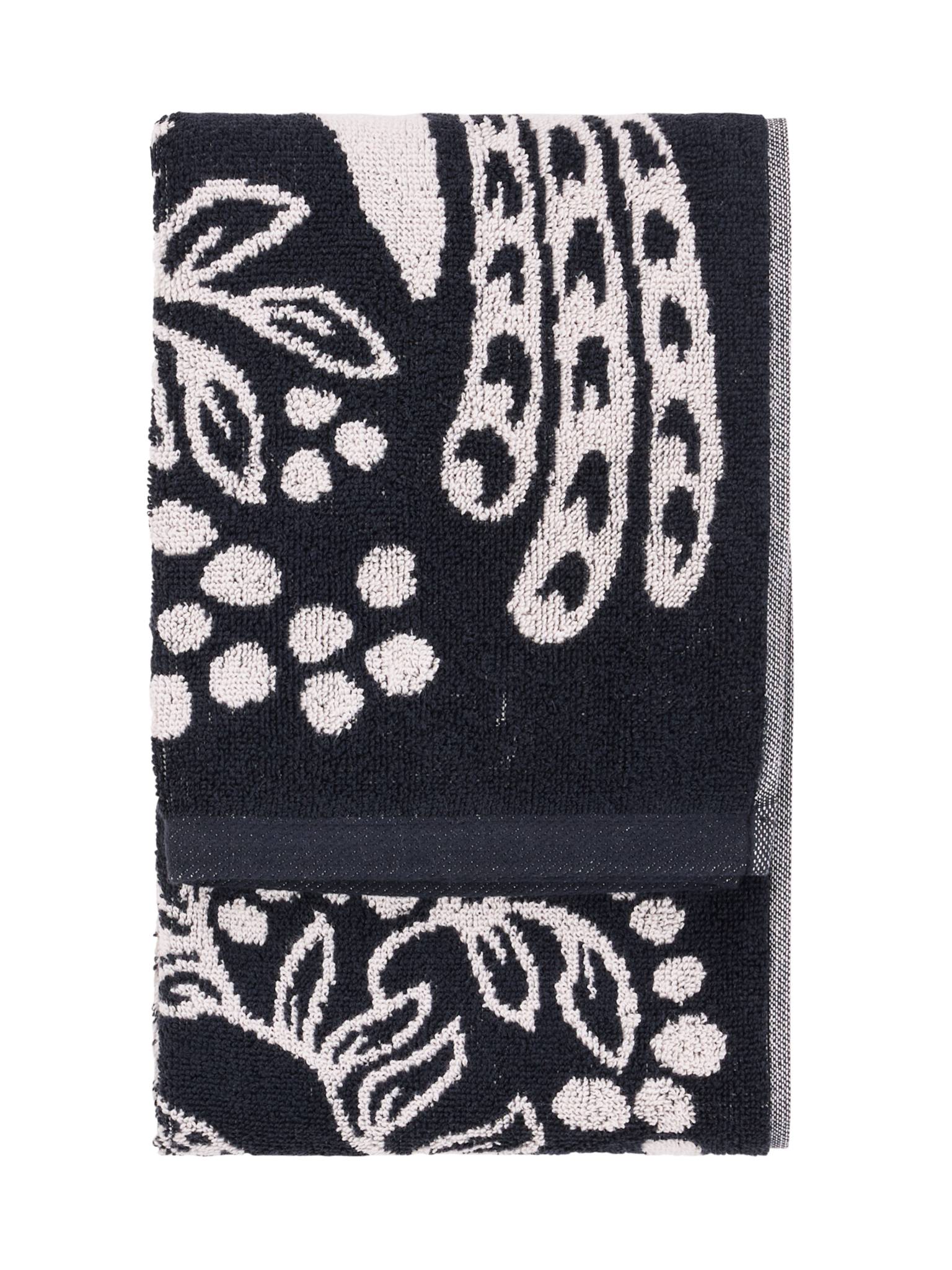 109000-9901_3; Vallila Viserrys-pyyhe Musta-valkoinen / 50x70 cm 