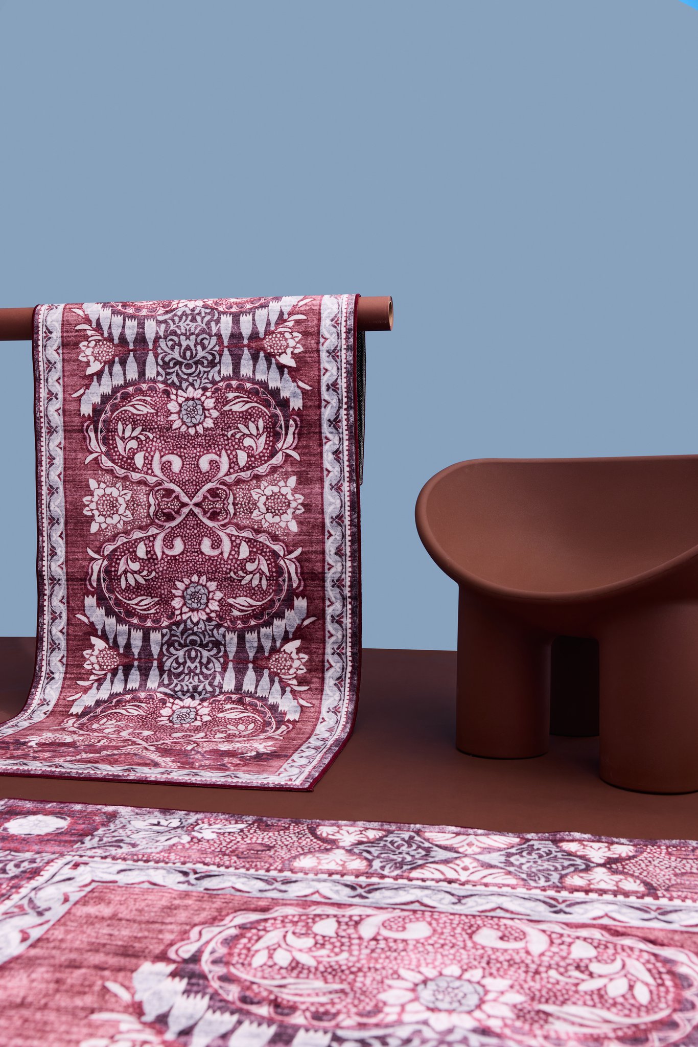 106769-4890_1; Vallila Sumeri-käytävämatto Punainen-harmaa / 80x200 cm 