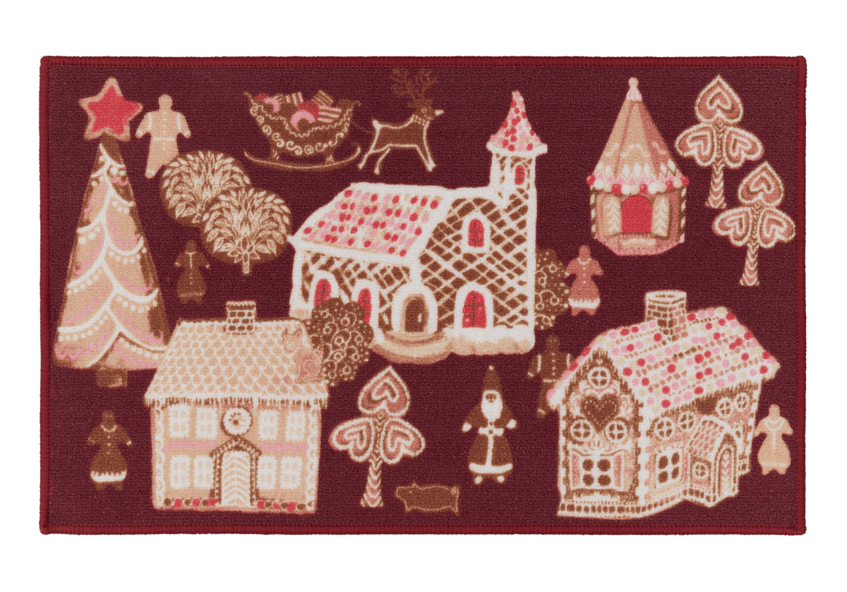 108961-4813; Vallila Piparikylä-kynnysmatto Punainen / Ruskea / 50x80 cm 