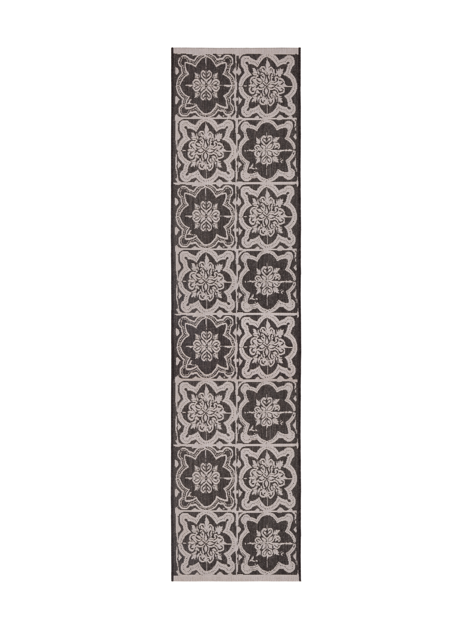 108593-9901; Vallila Kujakatti-käytävämatto Musta-valkoinen / 80x200 cm 
