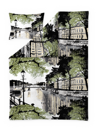 CT002900-7120; Vallila Aurajoki-pussilakanasetti Vihreä-keltainen / 150x210 cm 