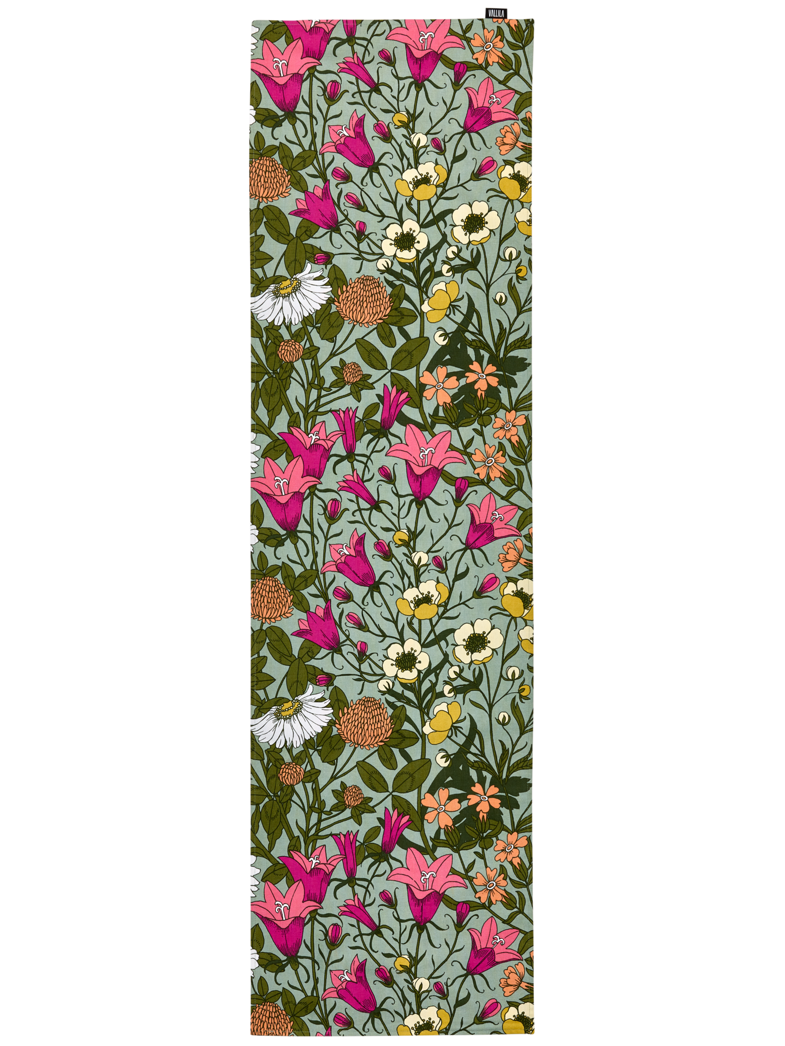 109046-7343; Vallila Ahomaa-kaitaliina Vihreä-pinkki / 40x150 cm 