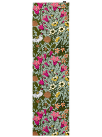 109046-7343; Vallila Ahomaa-kaitaliina Vihreä-pinkki / 40x150 cm 