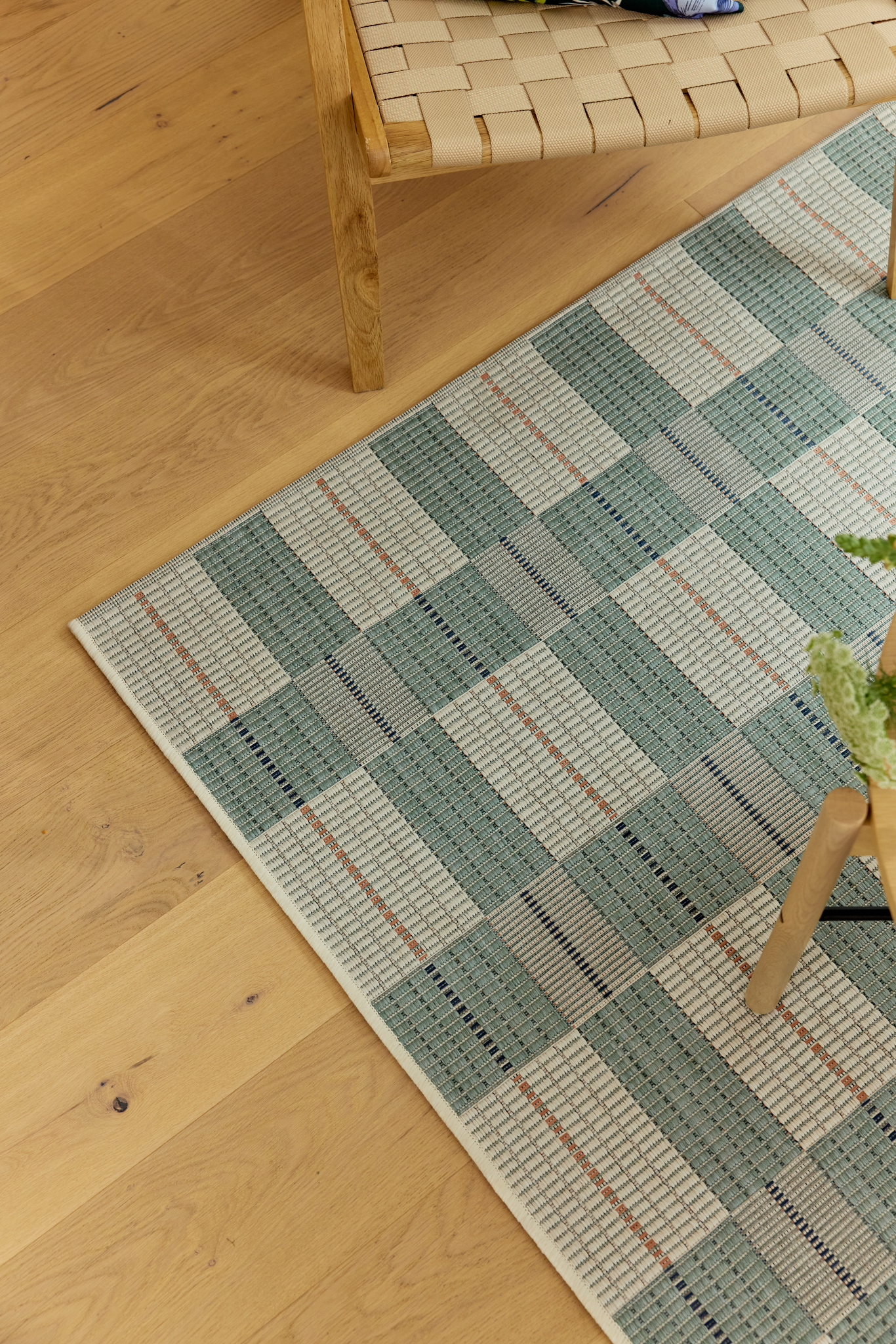 108626-6300_3; Vallila Tiili-käytävämatto Turkoosi / 100x250 cm 