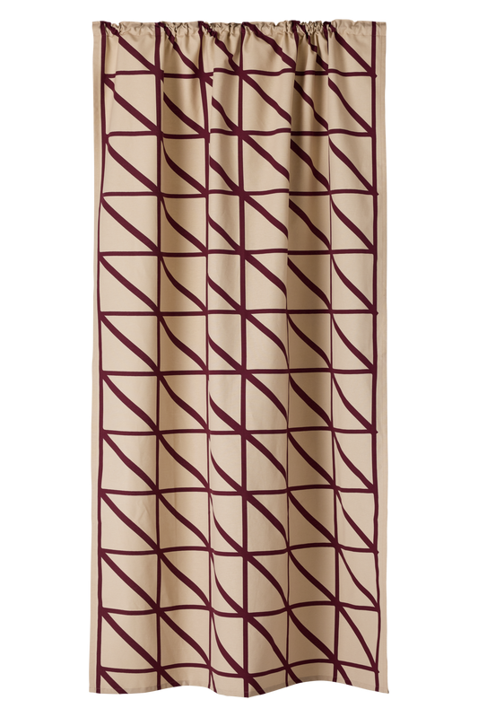 23310-23982-1049CU; Vallila Lucina-verho Beige-viininpunainen / 140x250 cm 