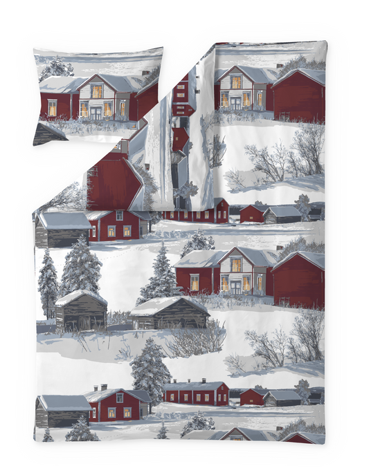 102407-1; Vallila Muisto-pussilakanasetti Punainen / 150x210 cm 