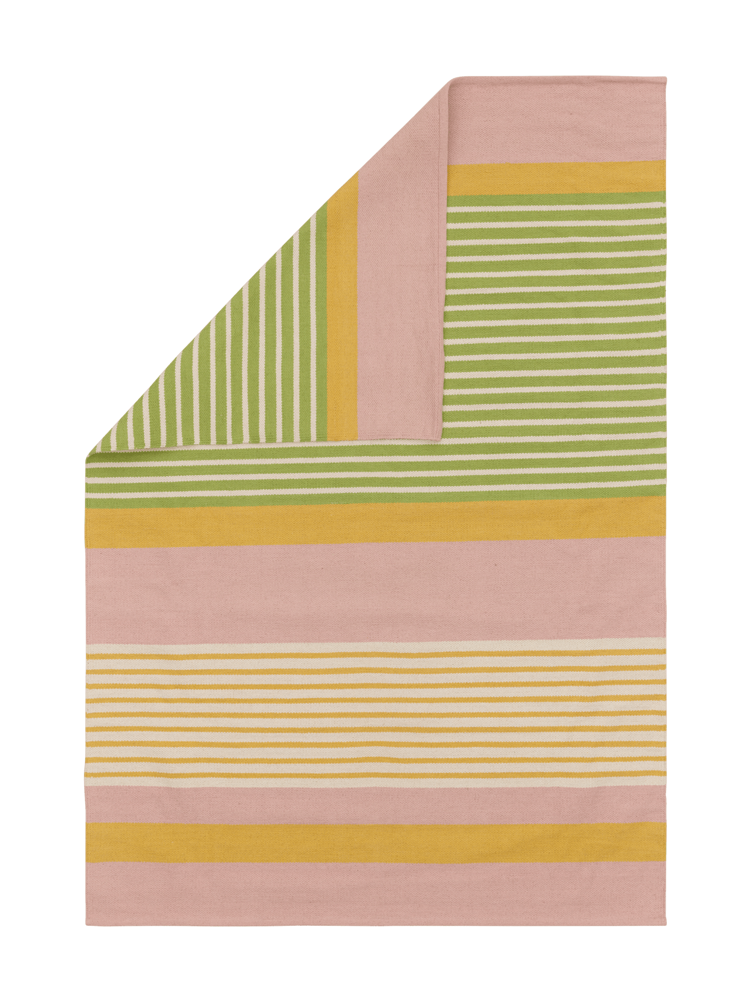 109266-4326_5; Vallila Pornainen-matto Pinkki-keltainen / 140x200 cm 