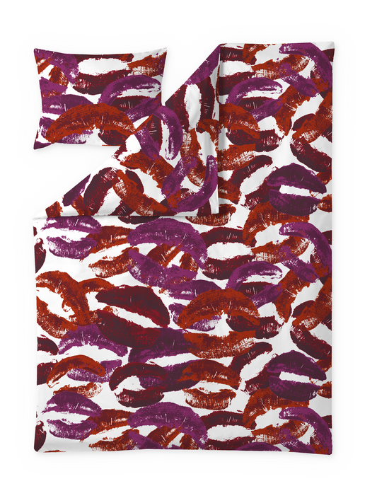 109124-4500; Vallila Erika-pussilakanasetti Punainen / 150x210 cm 