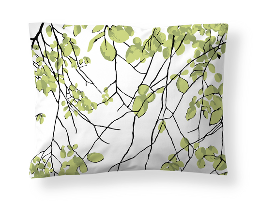 107249-9; Vallila Lehtisade-tyynyliina Lehdenvihreä / 50x60 cm 