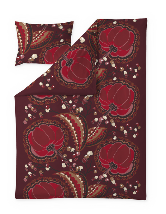 109001-4800; Vallila Saana-pussilakanasetti Punainen / 150x210 cm 