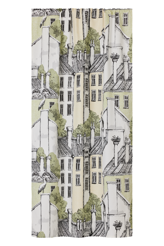 108200-7500; Vallila Korkeuksissa-verho Vihreä / 140x250 cm 