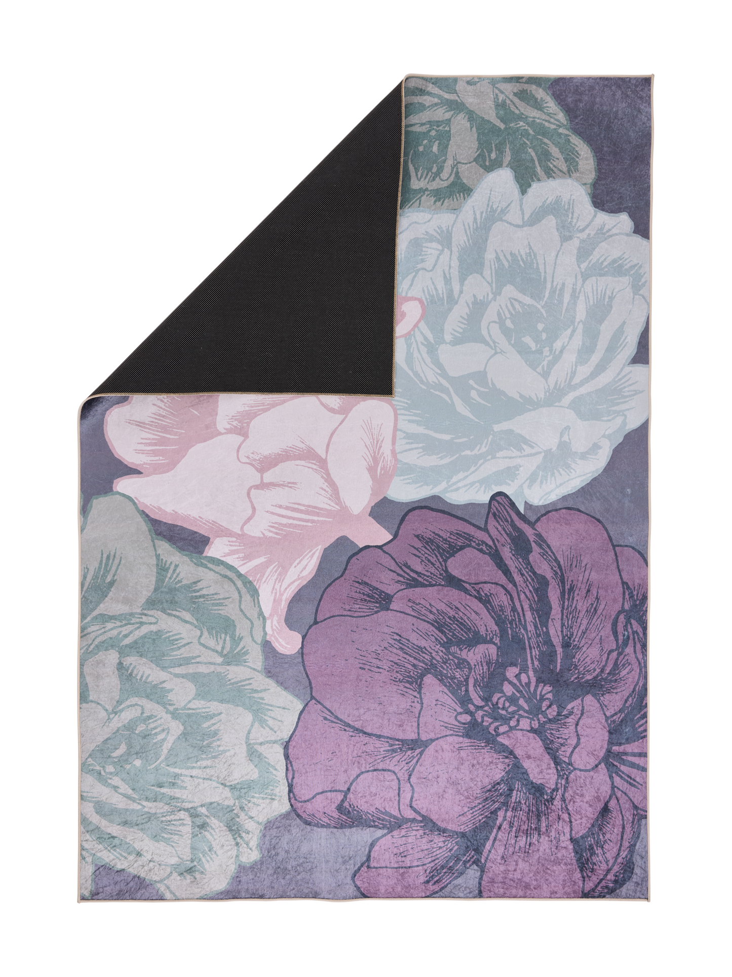 108757-7450_2; Vallila Juhannusruusu-matto Vihreä-malva / 140x200 cm 