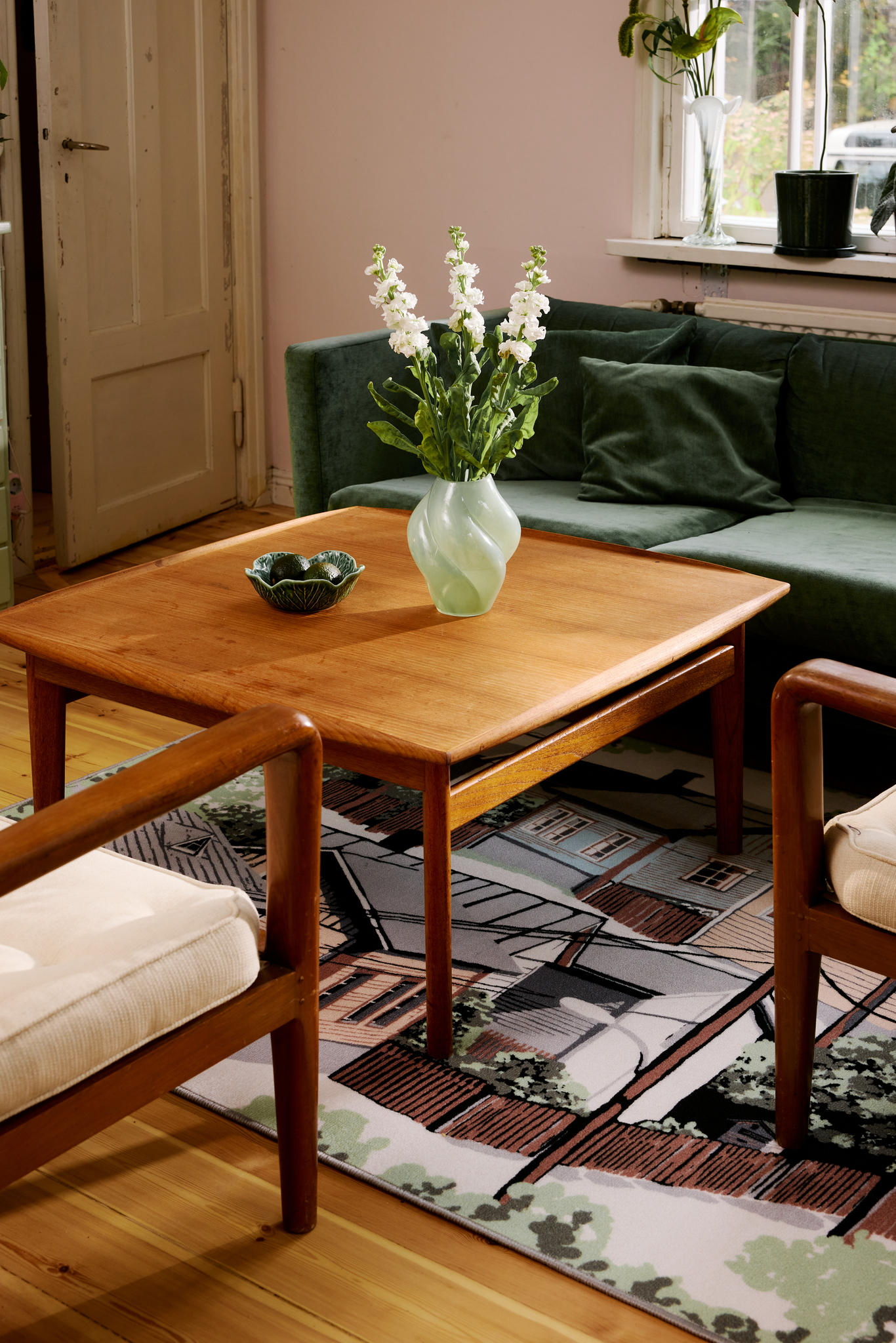 109079-7100_1; Vallila Naapurusto-matto Mintunvihreä / 133x190 cm 