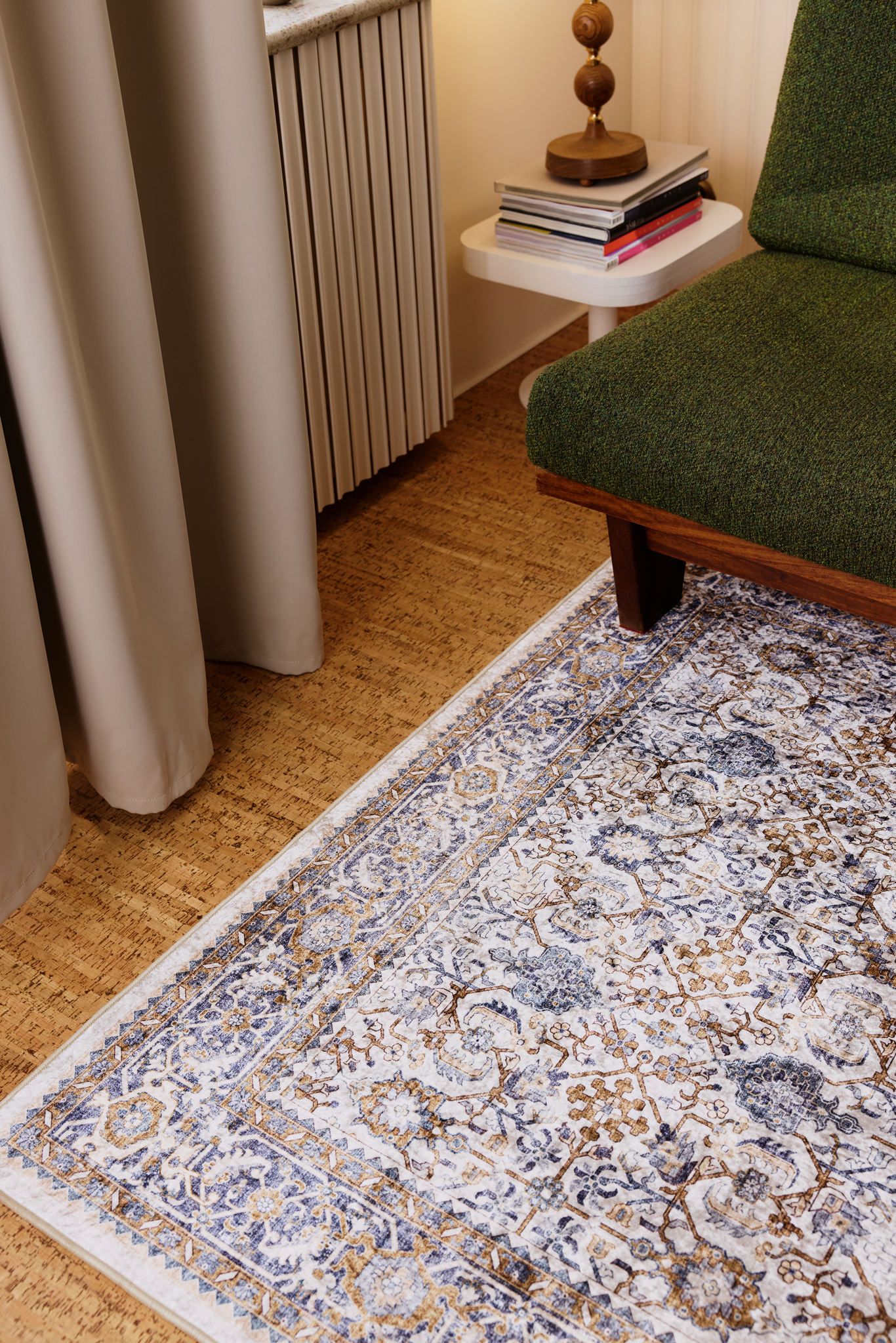 108336-1064_1; Vallila Jalokivi-matto Beige-sininen / 200x300 cm 