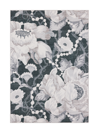 108770-9901; Vallila Romanssi-matto Musta-valkoinen / 140x200 cm 