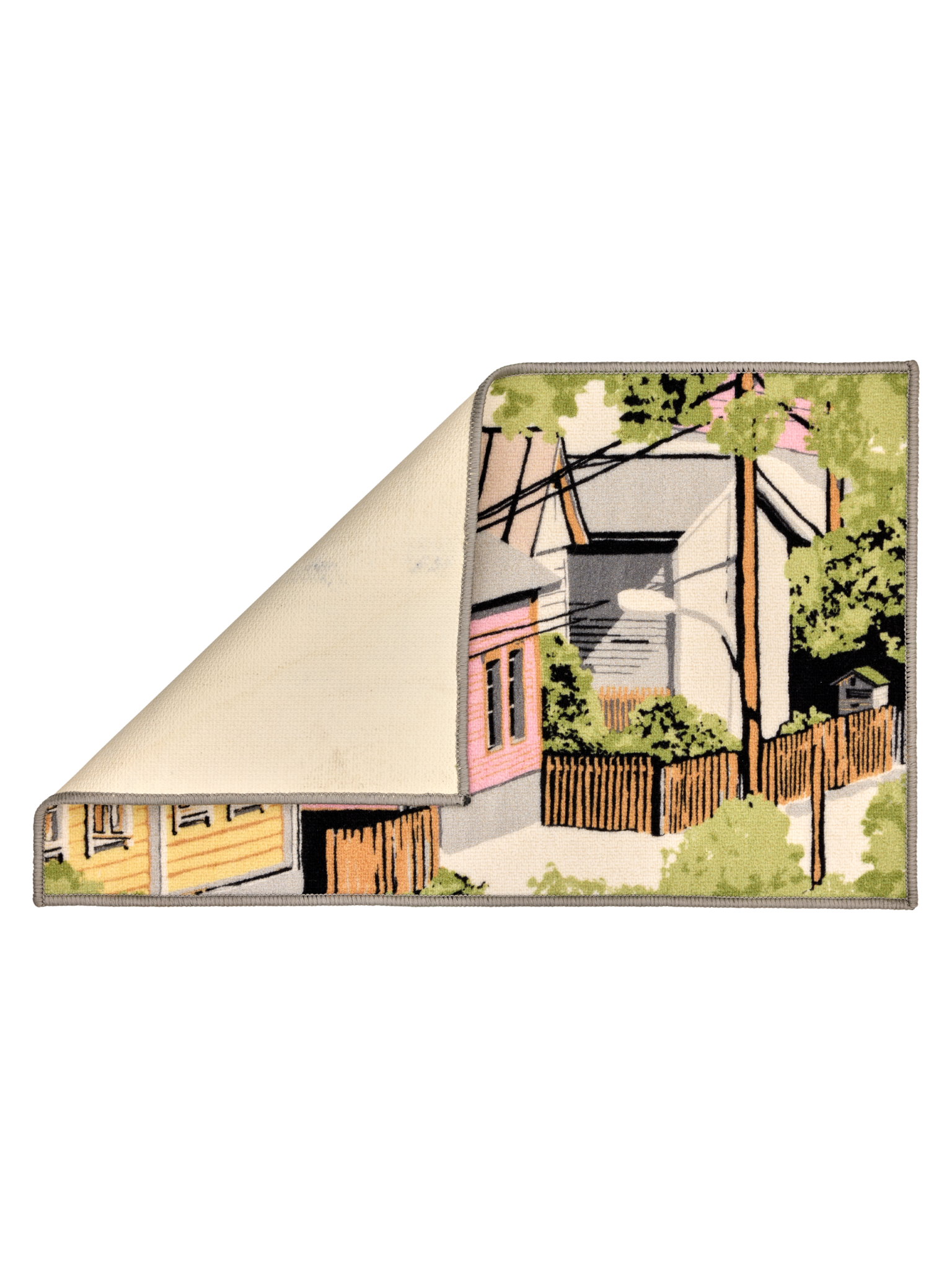 109077-4220_2; Vallila Naapurusto-kynnysmatto Pinkki-keltainen / 50x80 cm 