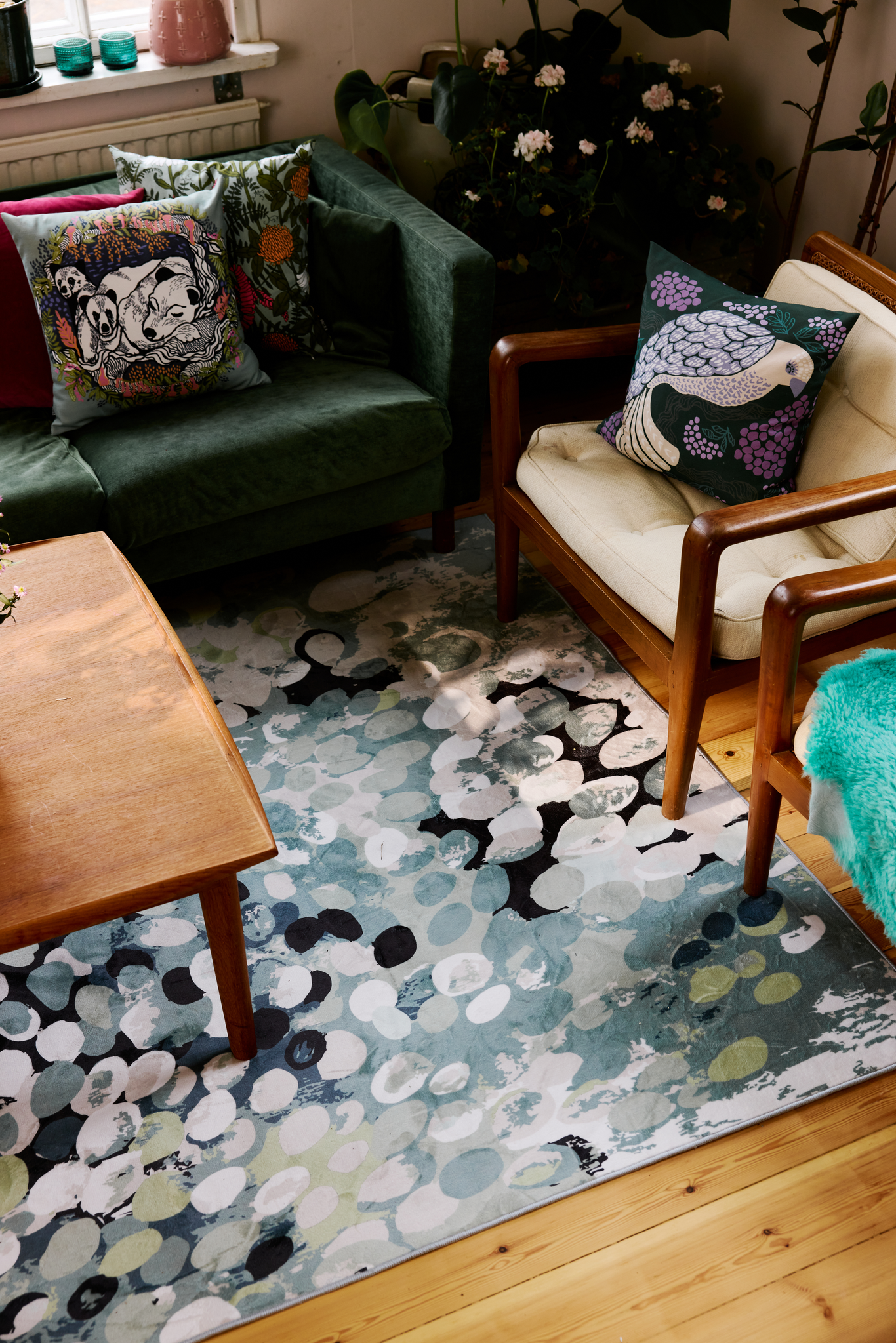 109101-7710_2; Vallila Puhuri-käytävämatto Salvianvihreä / 80x150 cm 