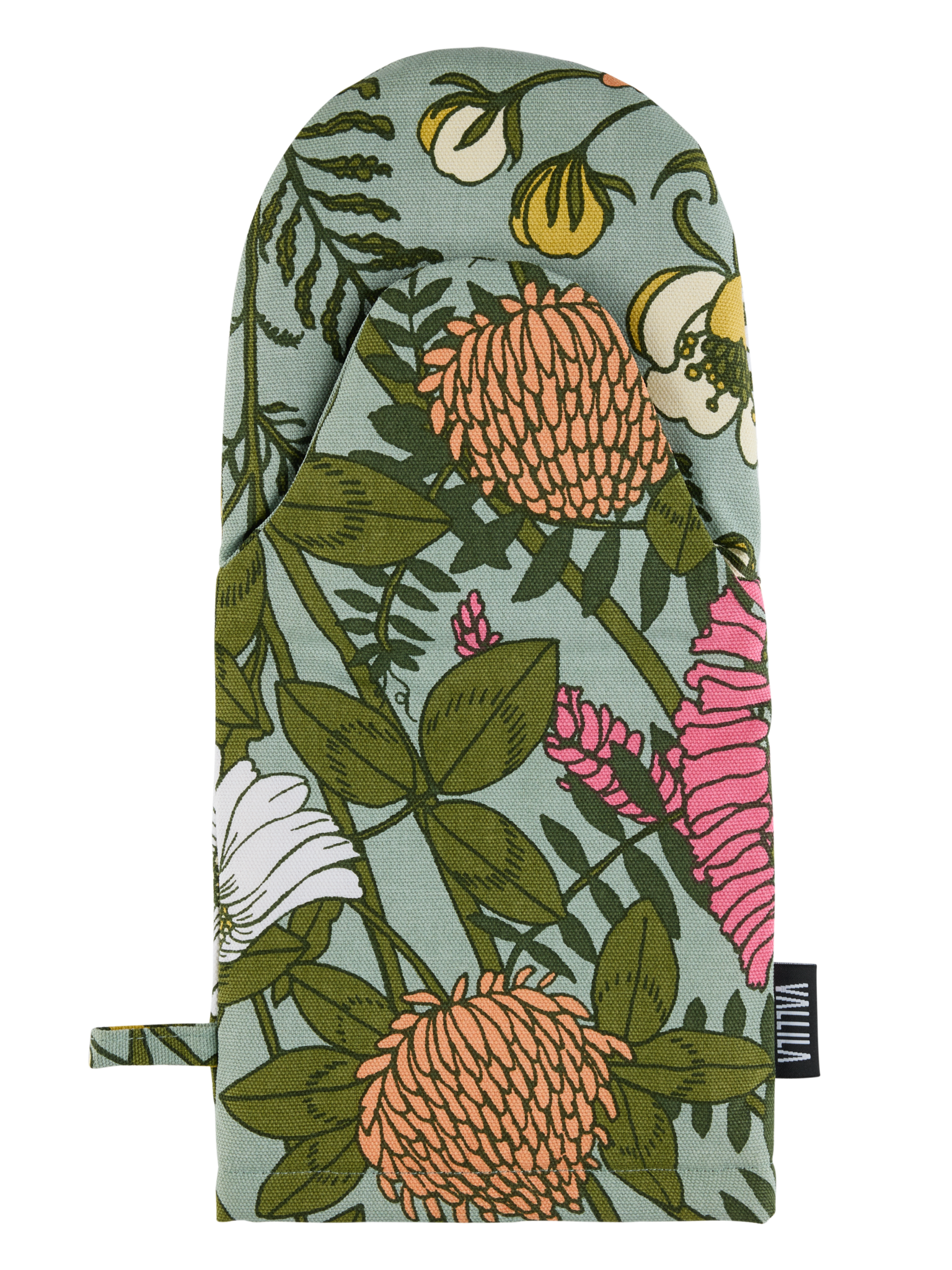 109048-7343; Vallila Ahomaa-patakinnas Vihreä-pinkki / 15x34 cm 