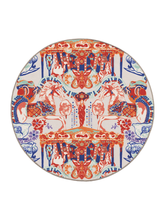 109222-8000; Vallila Fanfaari-matto Monivärinen / Ø133 cm 