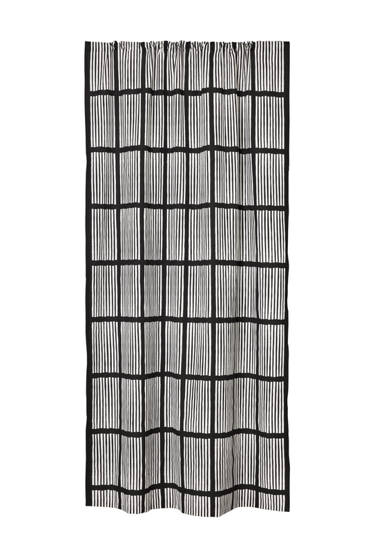 106263-3; Vallila Saga-verho Musta / 140x250 cm 