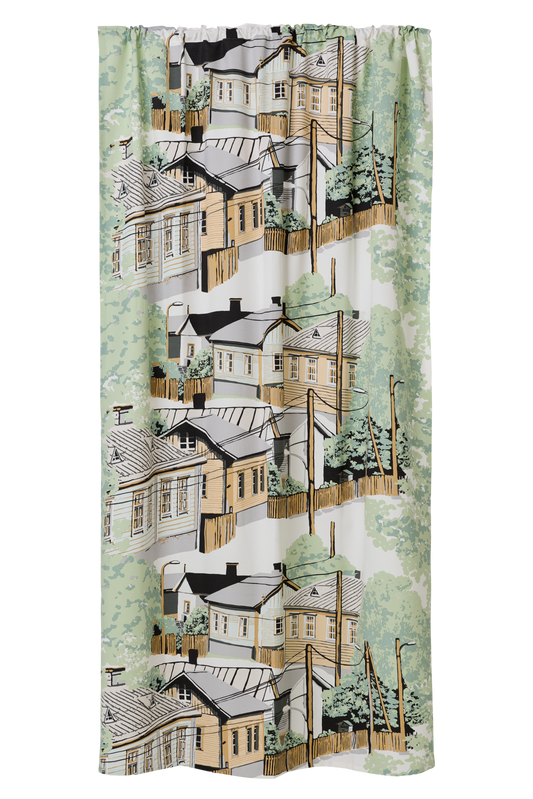 109010-7100; Vallila Naapurusto-verho Mintunvihreä / 140x250 cm 