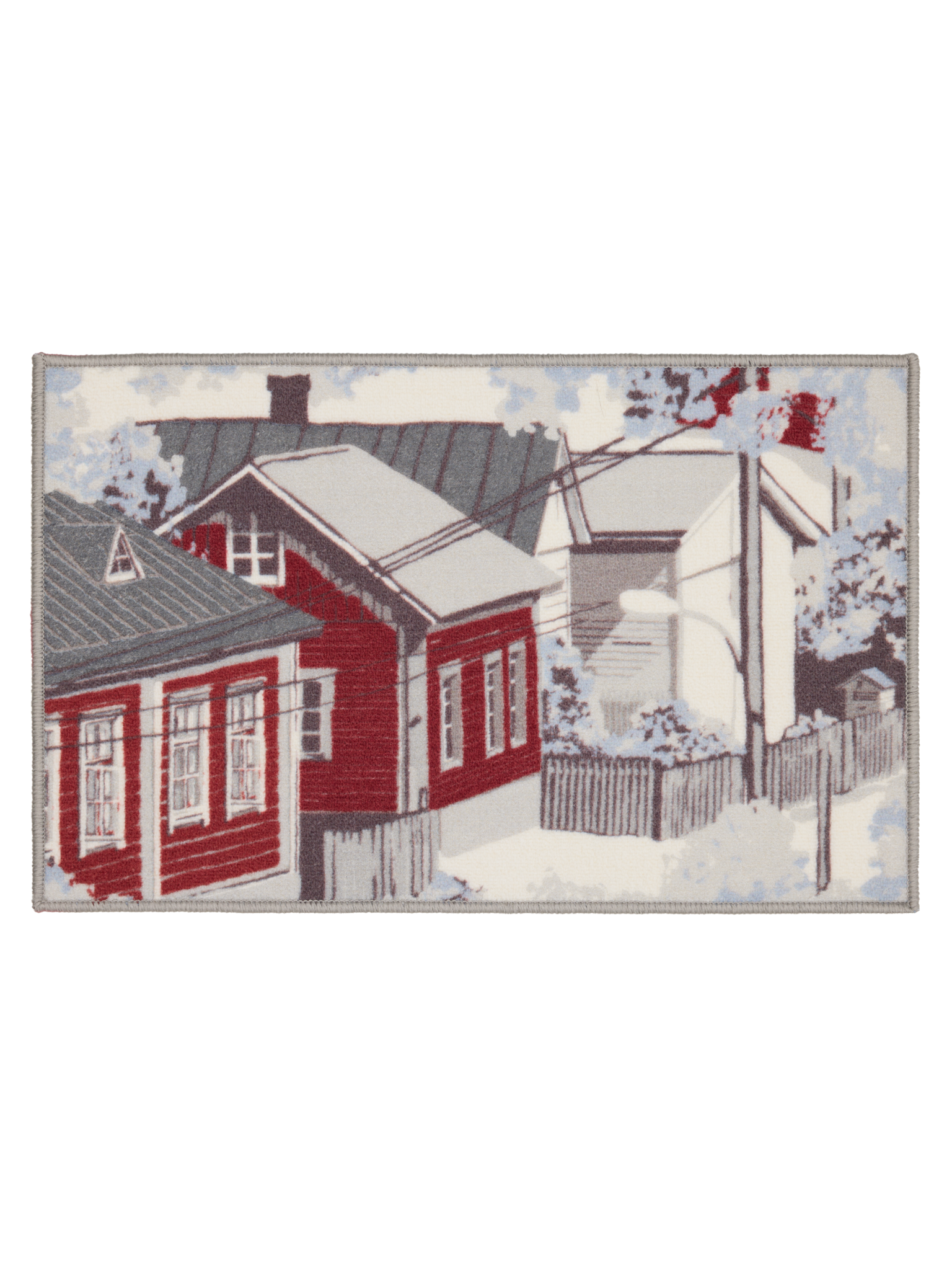 109077-4801; Vallila Naapurusto-kynnysmatto Punainen-valkoinen / 50x80 cm 