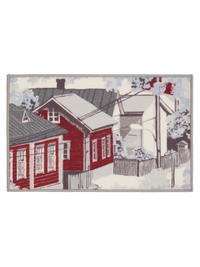 109077-4801; Vallila Naapurusto-kynnysmatto Punainen-valkoinen / 50x80 cm 