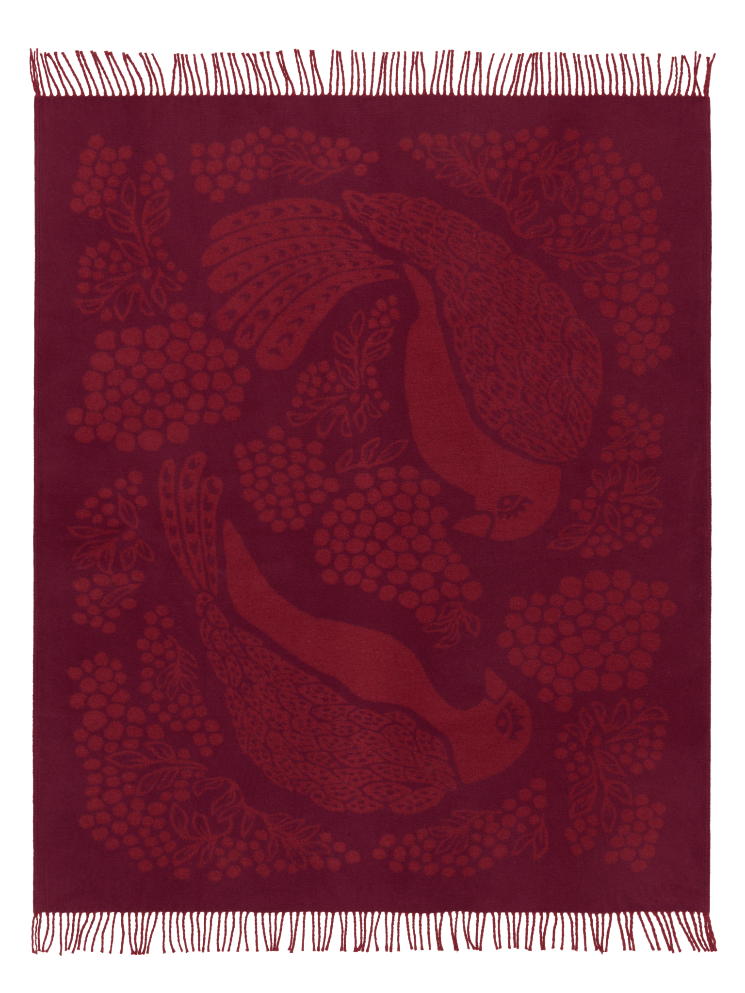 109386-4900; Vallila Viserrys-huopa Viininpunainen / 125x170 cm 