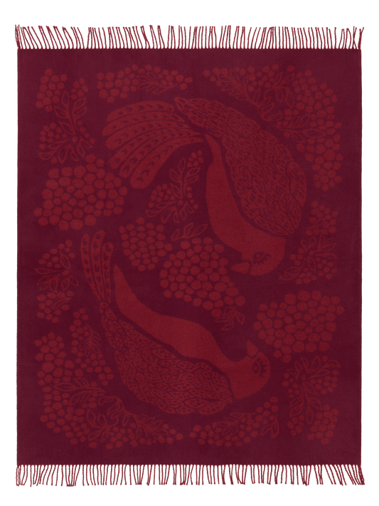 109386-4900; Vallila Viserrys-huopa Viininpunainen / 125x170 cm 