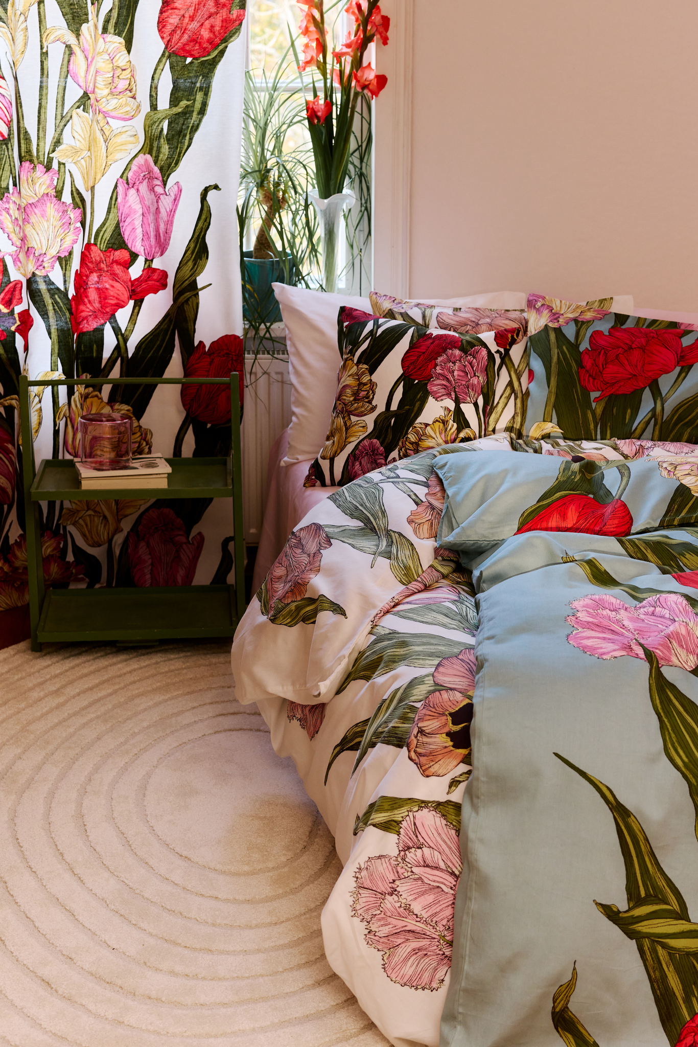 109038-7040_1; Vallila Kukoistus-satiinipussilakanasetti Pastelli / 150x210 cm 