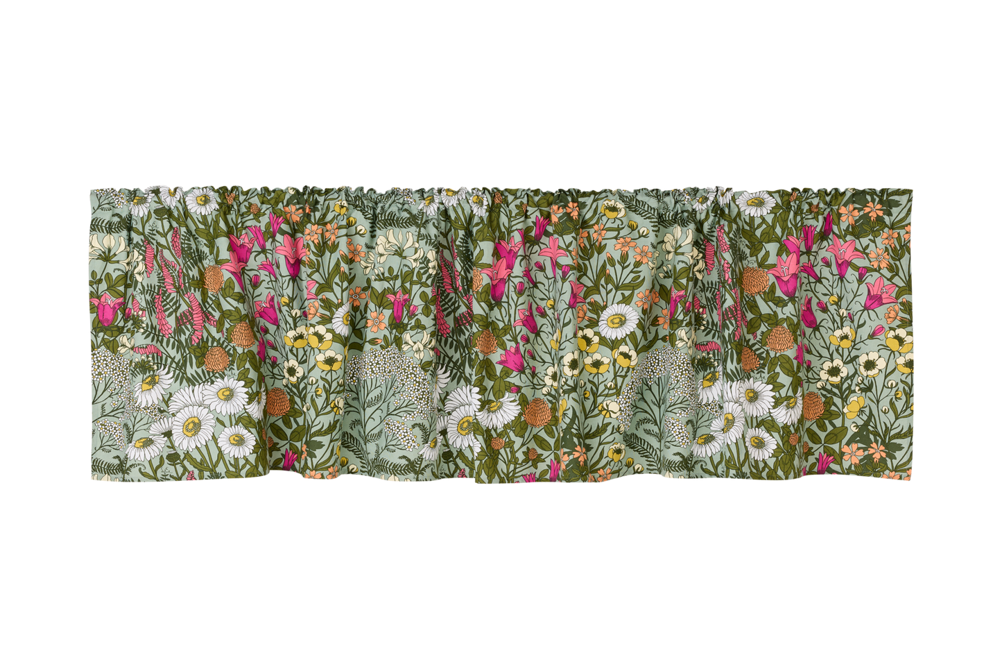 109022-7343; Vallila Ahomaa-verhokappa Vihreä-pinkki / 50x250 cm 